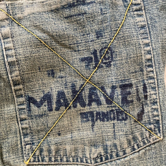 VINTAGE RARE Makaveli Branded Jeans Size 32x34 Tupac Shakur Hip Hop Rap Music - Picture 5 of 10